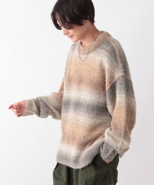 RAGEBLUE(レイジブルー)の「ブークレグラデーションクルーネックルーズニット(ニット/セーター・メンズ・ブラウン/ブラック/ブルー・MEDIUM/LARGE)」の19枚目の写真