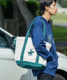 BEVERLY HILLS POLO CLUB（ビバリーヒルズポロクラブ）の「【BEVERLY HILLS POLO CLUB/ビバリーヒルズポロクラブ 】キャンバストートバッグ ブランド ロゴ ポニー 刺繍 BHPC（トートバッグ）」