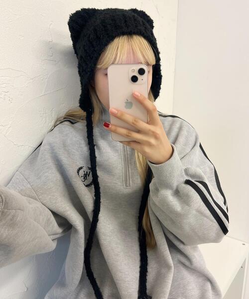 PHILLY(フィリー)の「【PHILLY】クマ耳ニットキャップ(ニットキャップ/ビーニー・レディース・ブラック/ベージュ/ブラウン・FREE)」の10枚目の写真