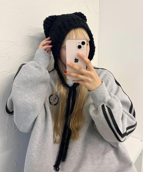 PHILLY(フィリー)の「【PHILLY】クマ耳ニットキャップ(ニットキャップ/ビーニー・レディース・ブラック/ベージュ/ブラウン・FREE)」の22枚目の写真