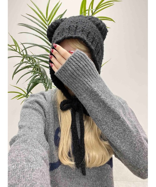 PHILLY(フィリー)の「【PHILLY】クマ耳ニットキャップ(ニットキャップ/ビーニー・レディース・ブラック/ベージュ/ブラウン・FREE)」の21枚目の写真