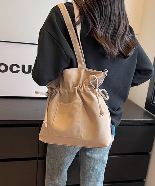 Mignonjour（ミニョンジュール）の「Mignonjour/巾着トートバッグ M2225（トートバッグ・レディース・ブラック/ベージュ/アイボリー・FREE）」の14枚目の写真