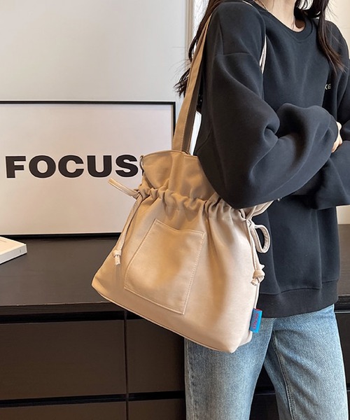 Mignonjour（ミニョンジュール）の「Mignonjour/巾着トートバッグ M2225（トートバッグ・レディース・ブラック/ベージュ/アイボリー・FREE）」の15枚目の写真