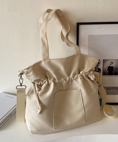 Mignonjour（ミニョンジュール）の「Mignonjour/巾着トートバッグ M2225（トートバッグ・レディース・ブラック/ベージュ/アイボリー・FREE）」の11枚目の写真