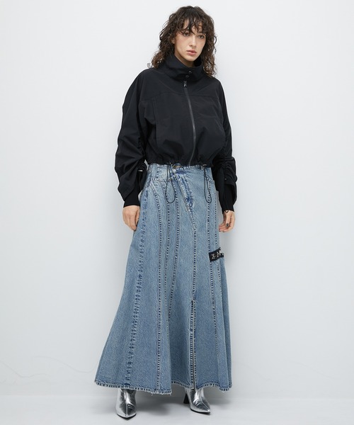 STUDIOUS（ステュディオス）の「【STUDIOUS/ステュディオス】TC Weather Biker Jacket/ウェザーバイカージャケット（ブルゾン・レディース・カーキ/ブラック・FREE）」の4枚目の写真