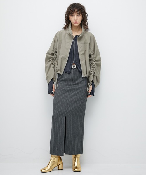 STUDIOUS（ステュディオス）の「【STUDIOUS/ステュディオス】TC Weather Biker Jacket/ウェザーバイカージャケット（ブルゾン・レディース・カーキ/ブラック・FREE）」の15枚目の写真