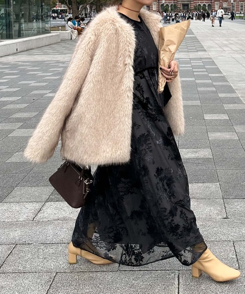 archives（アルシーヴ）の「〈Ltd.〉NoCollar Volume Fur Coat（その他