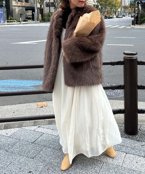 archives（アルシーヴ）の「〈Ltd.〉NoCollar Volume Fur Coat（その他