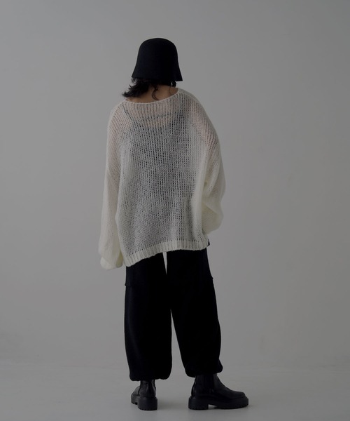 hellam（へラム）の「サイドポケットニットカーゴパンツ（カーゴパンツ・レディース・グレー/ホワイト/ブラック・FREE）」の8枚目の写真