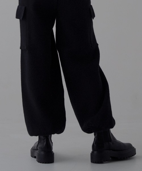 hellam（へラム）の「サイドポケットニットカーゴパンツ（カーゴパンツ・レディース・グレー/ホワイト/ブラック・FREE）」の9枚目の写真