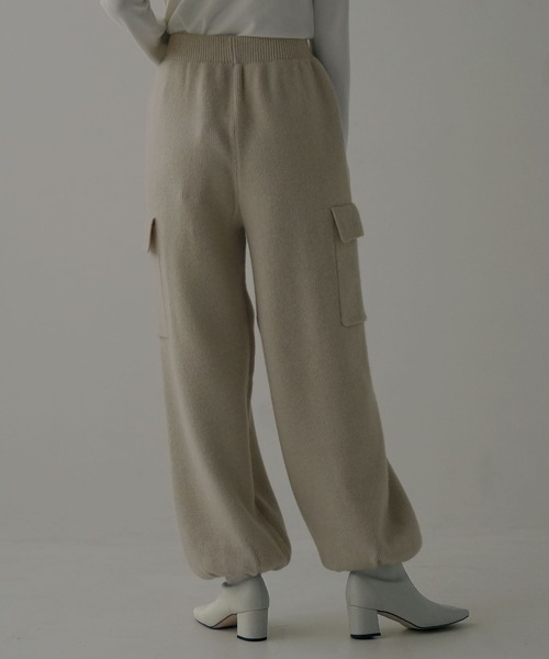 hellam（へラム）の「サイドポケットニットカーゴパンツ（カーゴパンツ・レディース・グレー/ホワイト/ブラック・FREE）」の15枚目の写真