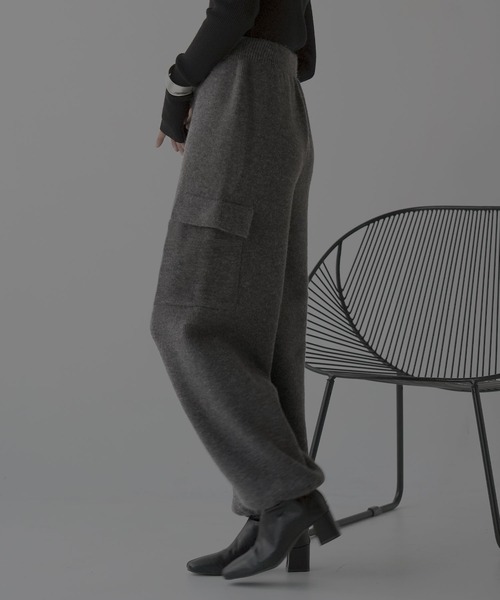 hellam（へラム）の「サイドポケットニットカーゴパンツ（カーゴパンツ・レディース・グレー/ホワイト/ブラック・FREE）」の18枚目の写真