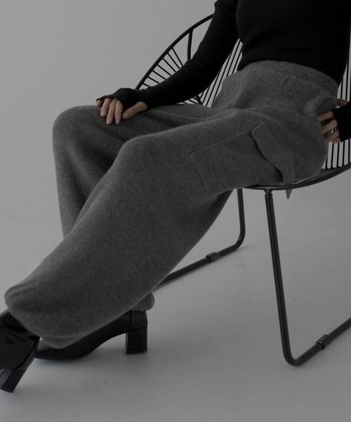 hellam（へラム）の「サイドポケットニットカーゴパンツ（カーゴパンツ・レディース・グレー/ホワイト/ブラック・FREE）」の21枚目の写真