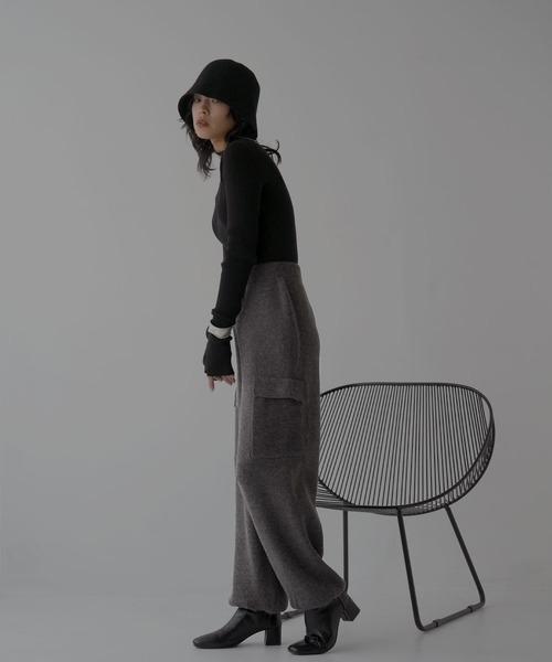 hellam（へラム）の「サイドポケットニットカーゴパンツ（カーゴパンツ・レディース・グレー/ホワイト/ブラック・FREE）」の22枚目の写真