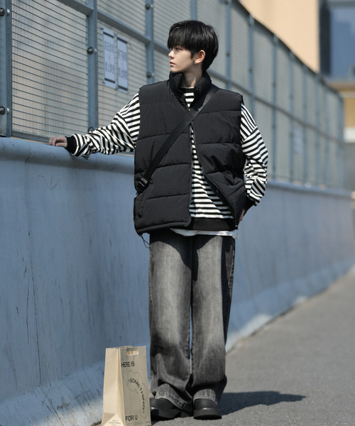 【セール】【neos -addictive design-】ルーズシルエット スタンドネック ナイロン 中綿 ベスト(ダウンベスト)|neos(ネオス) 【セール】【neos -addictive design-】ルーズシルエット スタンドネック ナイロン 中綿 ベスト(ダウンベスト)|neos(ネオス)