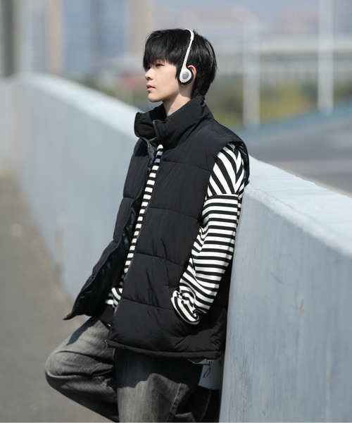 【セール】【neos -addictive design-】ルーズシルエット スタンドネック ナイロン 中綿 ベスト(ダウンベスト)|neos(ネオス) 【セール】【neos -addictive design-】ルーズシルエット スタンドネック ナイロン 中綿 ベスト(ダウンベスト)|neos(ネオス)