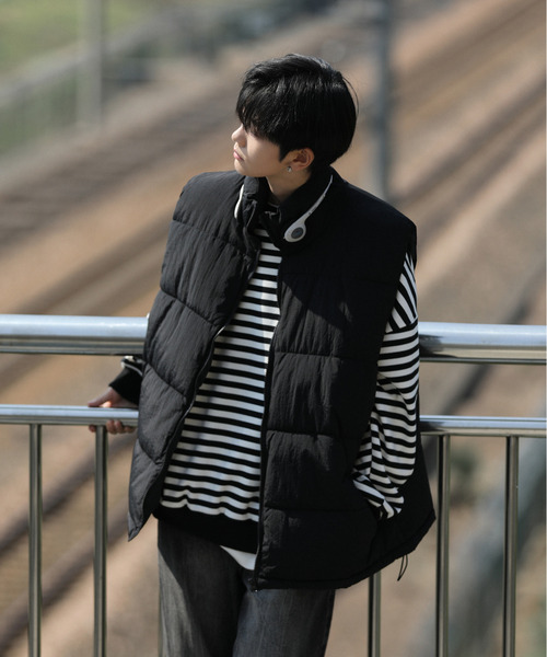 【セール】【neos -addictive design-】ルーズシルエット スタンドネック ナイロン 中綿 ベスト(ダウンベスト)|neos(ネオス) 【セール】【neos -addictive design-】ルーズシルエット スタンドネック ナイロン 中綿 ベスト(ダウンベスト)|neos(ネオス)