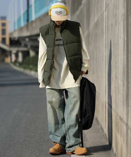 【セール】【neos -addictive design-】ルーズシルエット スタンドネック ナイロン 中綿 ベスト(ダウンベスト)|neos(ネオス) 【セール】【neos -addictive design-】ルーズシルエット スタンドネック ナイロン 中綿 ベスト(ダウンベスト)|neos(ネオス)