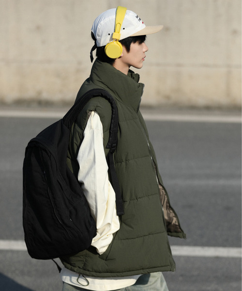 【セール】【neos -addictive design-】ルーズシルエット スタンドネック ナイロン 中綿 ベスト(ダウンベスト)|neos(ネオス) 【セール】【neos -addictive design-】ルーズシルエット スタンドネック ナイロン 中綿 ベスト(ダウンベスト)|neos(ネオス)