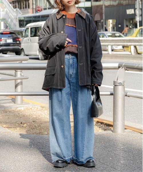 RAGEBLUE（レイジブルー）の「襟コーデュロイ/ハンティングジャケット（ミリタリージャケット・レディース・オリーブ/ブラック・FREE）」の6枚目の写真