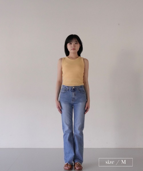 GUAPI ライトブルーフレアデニムパンツ フレアパンツ デニム ジーンズ[品番：JRKW0002965]｜shoppinggo
