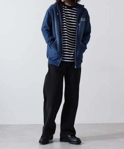 Toucan Surfing インディゴニット 裏起毛 フロントZIP パーカー