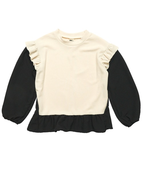 Bee des Bee（ビーデスビー）の「レイヤード風 肩フリルトップス（その他トップス・キッズ・ネイビー/アイボリー/ベージュ/ブラック/ピンク系/ホワイト/ブラック系・120cm/110cm/140cm/130cm/150cm/100cm）」の19枚目の写真