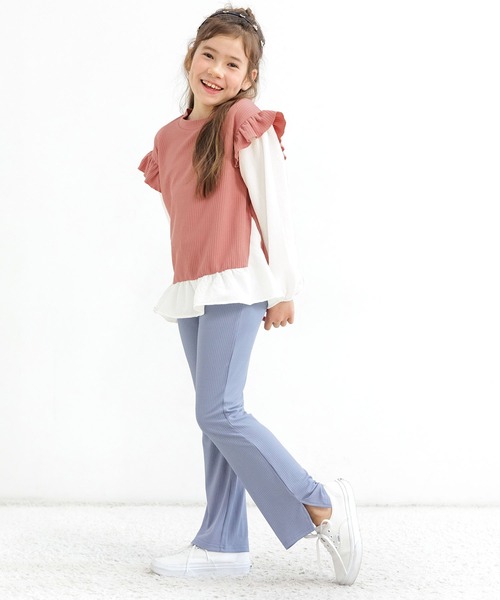 Bee des Bee（ビーデスビー）の「レイヤード風 肩フリルトップス（その他トップス・キッズ・ネイビー/アイボリー/ベージュ/ブラック/ピンク系/ホワイト/ブラック系・120cm/110cm/140cm/130cm/150cm/100cm）」の14枚目の写真