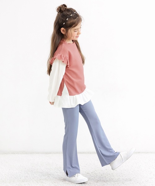 Bee des Bee（ビーデスビー）の「レイヤード風 肩フリルトップス（その他トップス・キッズ・ネイビー/アイボリー/ベージュ/ブラック/ピンク系/ホワイト/ブラック系・120cm/110cm/140cm/130cm/150cm/100cm）」の13枚目の写真