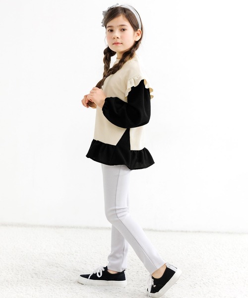 Bee des Bee（ビーデスビー）の「レイヤード風 肩フリルトップス（その他トップス・キッズ・ネイビー/アイボリー/ベージュ/ブラック/ピンク系/ホワイト/ブラック系・120cm/110cm/140cm/130cm/150cm/100cm）」の16枚目の写真