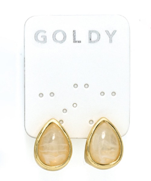 GOLDY（ゴールディ）の「【GOLDY】ドロップカラーワンタッチピアスワンタッチピアス / 1230707※（ピアス（両耳用）・レディース・グリーン/ベージュ/ブルー/レッド・FREE）」の2枚目の写真