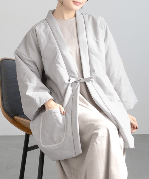 SOUBIEN(ソウビエン)の「半纏 ダウン キルティング 部屋着 防寒(その他アウター・レディース・オフホワイト/グレー/ネイビー/カーキ・M/L)」の1枚目の写真