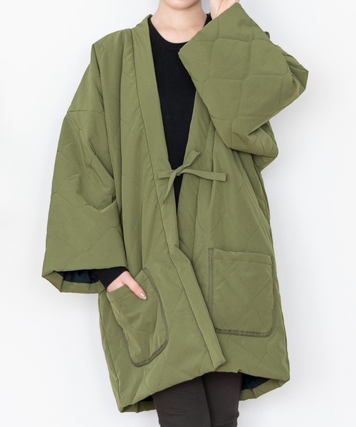 SOUBIEN(ソウビエン)の「半纏 ダウン キルティング 部屋着 防寒(その他アウター・レディース・オフホワイト/グレー/ネイビー/カーキ・M/L)」の3枚目の写真