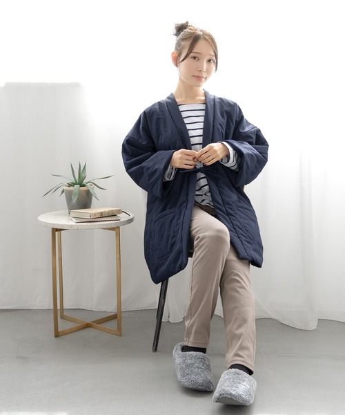 SOUBIEN(ソウビエン)の「半纏 ダウン キルティング 部屋着 防寒(その他アウター・レディース・オフホワイト/グレー/ネイビー/カーキ・M/L)」の16枚目の写真