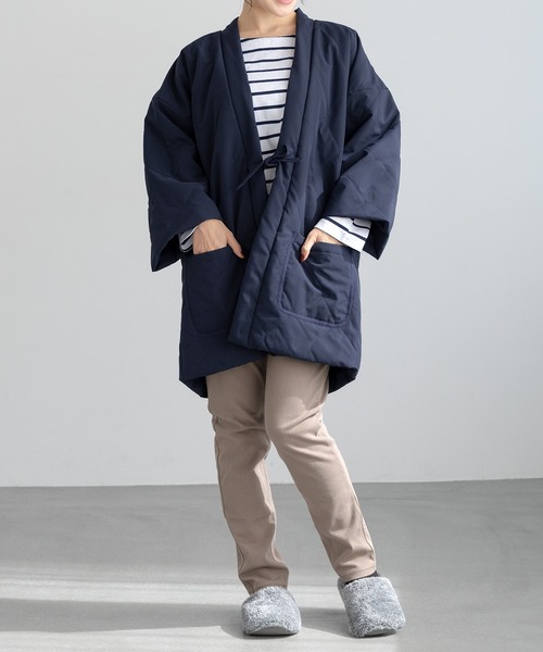 SOUBIEN(ソウビエン)の「半纏 ダウン キルティング 部屋着 防寒(その他アウター・レディース・オフホワイト/グレー/ネイビー/カーキ・M/L)」の17枚目の写真