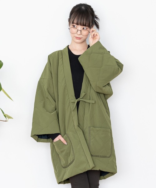 SOUBIEN(ソウビエン)の「半纏 ダウン キルティング 部屋着 防寒(その他アウター・レディース・オフホワイト/グレー/ネイビー/カーキ・M/L)」の7枚目の写真