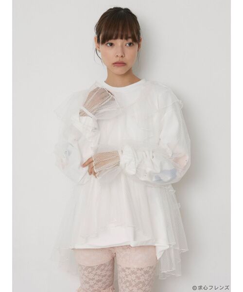 merry jenny（メリージェニー）の「【求心フレンズコラボ】めりぃロンTee（Tシャツ/カットソー・レディース・グレー/オフホワイト/ブルー・FREE）」の22枚目の写真