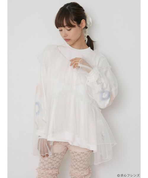 merry jenny（メリージェニー）の「【求心フレンズコラボ】めりぃロンTee（Tシャツ/カットソー・レディース・グレー/オフホワイト/ブルー・FREE）」の21枚目の写真