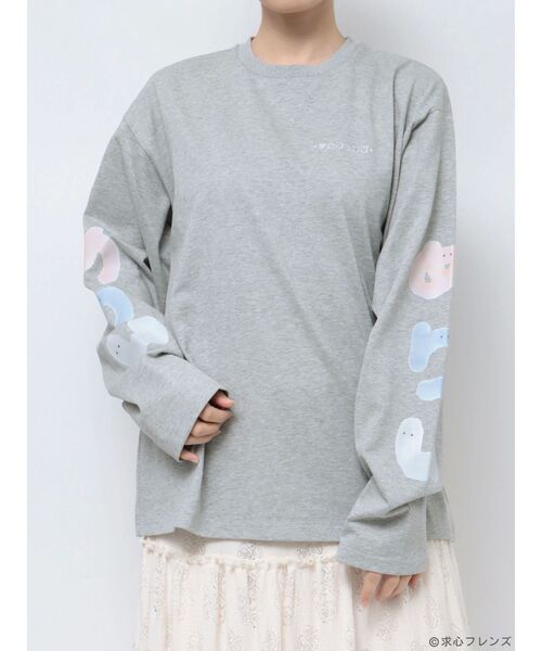 merry jenny（メリージェニー）の「【求心フレンズコラボ】めりぃロンTee（Tシャツ/カットソー・レディース・グレー/オフホワイト/ブルー・FREE）」の5枚目の写真