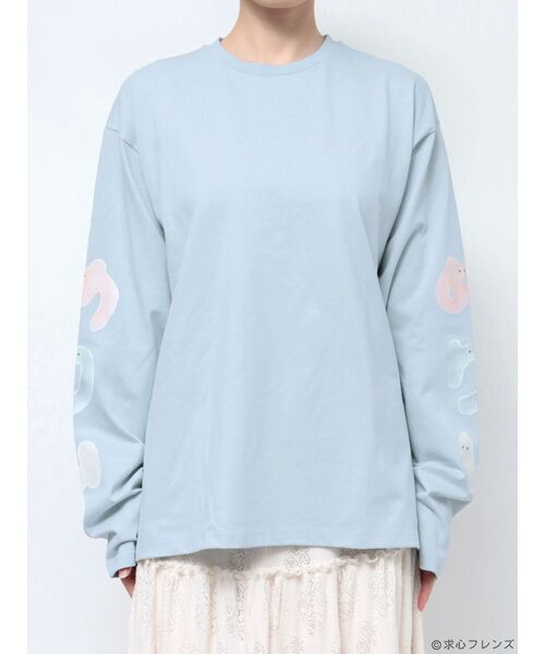merry jenny（メリージェニー）の「【求心フレンズコラボ】めりぃロンTee（Tシャツ/カットソー・レディース・グレー/オフホワイト/ブルー・FREE）」の4枚目の写真