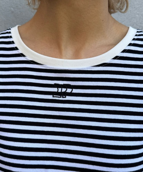 CIAOPANIC(チャオパニック)の「ボーダー刺繍ロゴロンTee(Tシャツ/カットソー・レディース・ブラック/グリーン/レッド・FREE)」の16枚目の写真