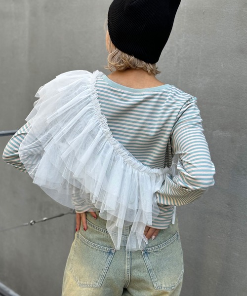 CIAOPANIC(チャオパニック)の「ボーダー刺繍ロゴロンTee(Tシャツ/カットソー・レディース・ブラック/グリーン/レッド・FREE)」の21枚目の写真