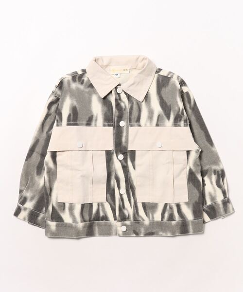 aimoha（アイモハ）の「【aimoha-KIDS-】子供服　 タイダイ染めデニムジャケット（デニムジャケット・キッズ・ダークグレー/チョコ・110/120/130/140/150）」の5枚目の写真