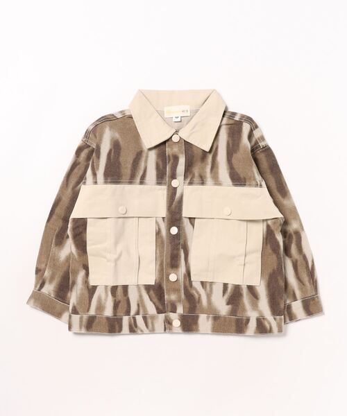 aimoha（アイモハ）の「【aimoha-KIDS-】子供服　 タイダイ染めデニムジャケット（デニムジャケット・キッズ・ダークグレー/チョコ・110/120/130/140/150）」の9枚目の写真