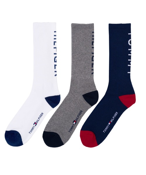 TOMMY HILFIGER（トミーヒルフィガー）の「TOMMY HILFIGER/トミーヒルフィガー ブランド バックロゴ 抗菌防臭 足底パイル 靴下 クルーソックス 3足セット 25cm 26cm 27cm（ソックス/靴下・メンズ・その他1/その他2/ブラック/その他4/その他3・25～27cm/23～25cm）」の3枚目の写真