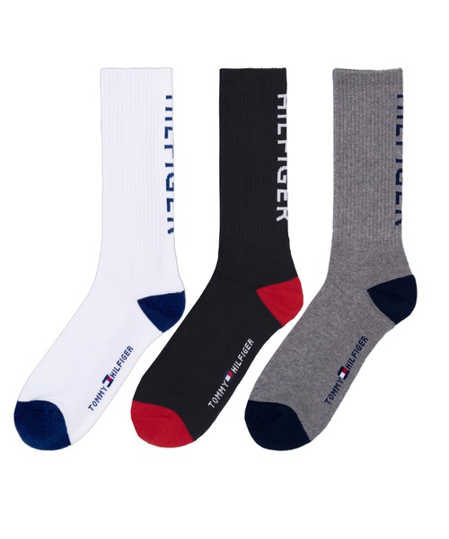 TOMMY HILFIGER（トミーヒルフィガー）の「TOMMY HILFIGER/トミーヒルフィガー ブランド バックロゴ 抗菌防臭 足底パイル 靴下 クルーソックス 3足セット 25cm 26cm 27cm（ソックス/靴下・メンズ・その他1/その他2/ブラック/その他4/その他3・25～27cm/23～25cm）」の4枚目の写真