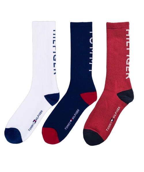 TOMMY HILFIGER（トミーヒルフィガー）の「TOMMY HILFIGER/トミーヒルフィガー ブランド バックロゴ 抗菌防臭 足底パイル 靴下 クルーソックス 3足セット 25cm 26cm 27cm（ソックス/靴下・メンズ・その他1/その他2/ブラック/その他4/その他3・25～27cm/23～25cm）」の5枚目の写真