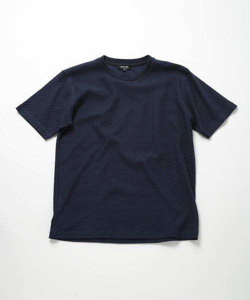 MEN'S BIGI(メンズビギ)の「リンクスジャカードシルケットカットソー(Tシャツ/カットソー・メンズ・ブルー/ホワイト/ネイビー/イエロー・04/03/02/01)」の1枚目の写真