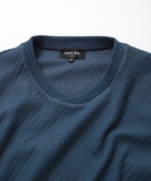 MEN'S BIGI(メンズビギ)の「リンクスジャカードシルケットカットソー(Tシャツ/カットソー・メンズ・ブルー/ホワイト/ネイビー/イエロー・04/03/02/01)」の16枚目の写真