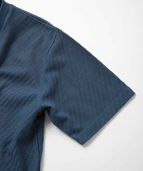 MEN'S BIGI(メンズビギ)の「リンクスジャカードシルケットカットソー(Tシャツ/カットソー・メンズ・ブルー/ホワイト/ネイビー/イエロー・04/03/02/01)」の5枚目の写真